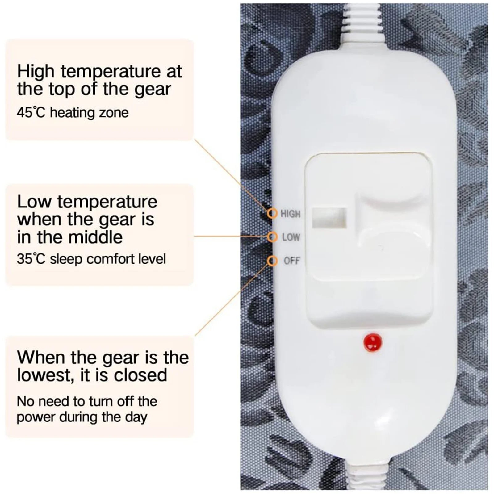 Pet Heating Pad Mat, 17.7"X17.7" Electric Pet Heating Pad Bed for Cat Dog Indoor Outdoor Waterproof Adjustable Temperature Heater