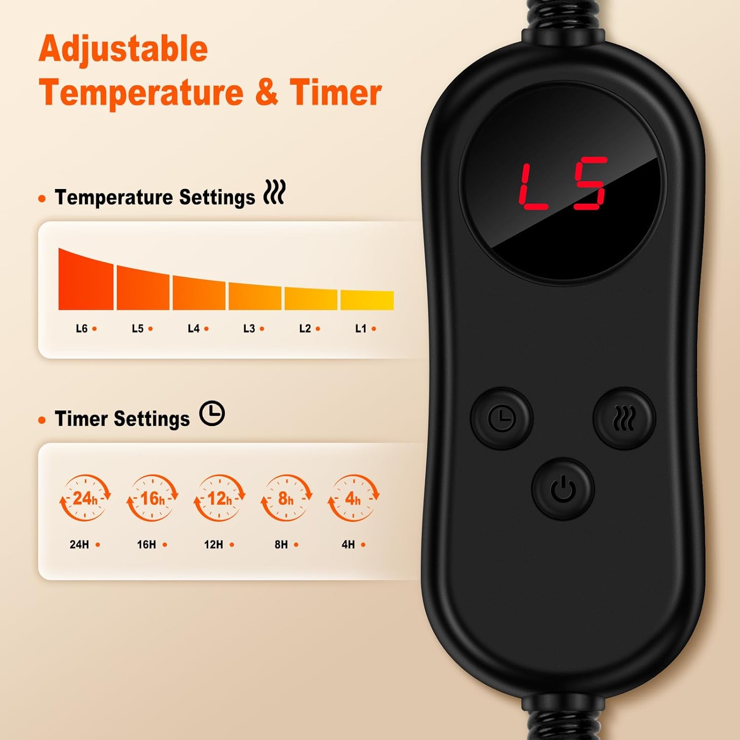 Heated Cat Bed for Small Size Cats, Heated Pet Bed with Timer & Temp Adjustable, Removable Waterproof Pet Heating Pad for Indoor, Gray Cozy Donut Electric Bed Heater Warmer for Kitten Cat