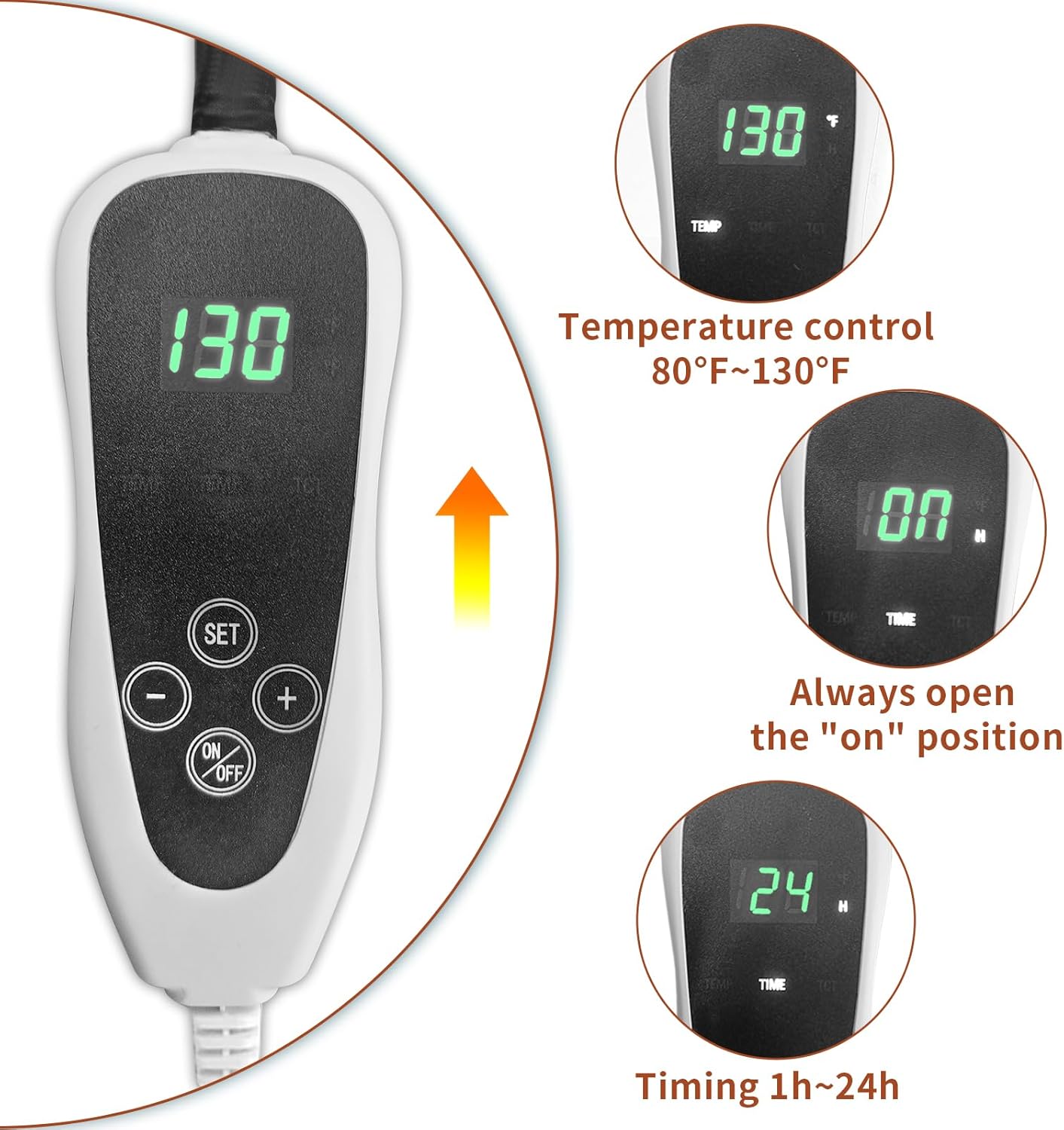 Extra Large Dog Heating Pad 47X30 in with Smart Thermostat Switch and Power Line Protection Tube,Obtained MET and UL Dual Certification,Waterproof Pet Heating Pad-Rose